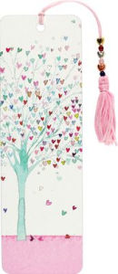 Title: Beaded Bookmark - Tree of Hearts