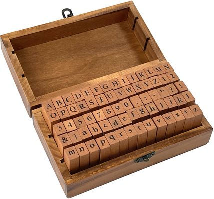 Educational Upper & Lower Case Alphabet Letters Rubber Stamp Set