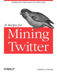 Title: 21 Recipes for Mining Twitter: Distilling Rich Information from Messy Data, Author: Matthew A. Russell