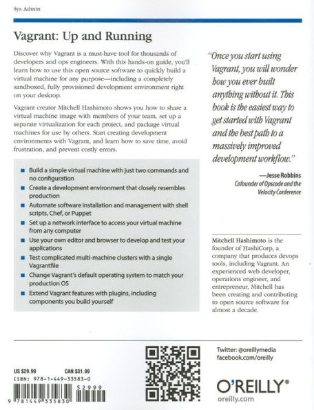 Vagrant: Up and Running: Create and Manage Virtualized Development Environments