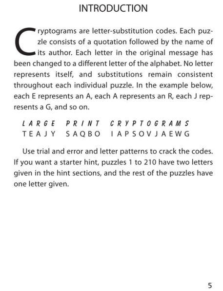 Large Print Cryptograms #2