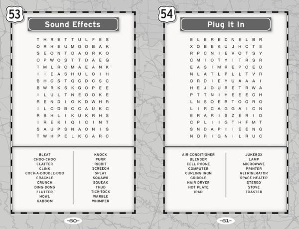 Word Search Puzzles for a Road Trip