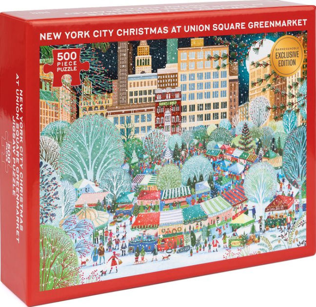 500 piece New York City Christmas at Union Square Greenmarket Jigsaw Puzzle  (B&N Edition) by Union Square and Co