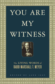 Title: You Are My Witness: The Living Words of Rabbi Marshall T. Meyer, Author: Marshall T. Meyer