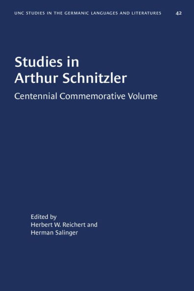 Studies in Arthur Schnitzler: Centennial Commemorative Volume
