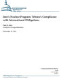 Iran's Nuclear Program: Tehran's Compliance with International Obligations