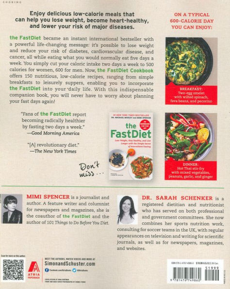 The FastDiet Cookbook: 150 Delicious, Calorie-Controlled Meals to Make Your Fasting Days Easy