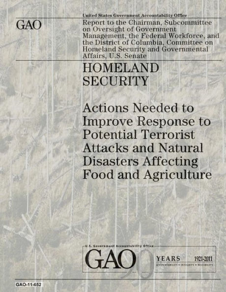 Homeland Security: Actions Needed to Improve Response to Potential Terrorist Attacks and Natural Disasters Affecting Food and Agriculture