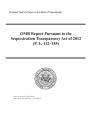 President Obama's Report on the Effects of Sequestration: OMB Report Pursuant to the Sequestration Transparency Act of 2012 (P. L. 112-155)
