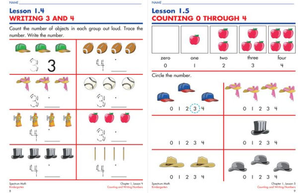 Spectrum Math Workbook, Grade K