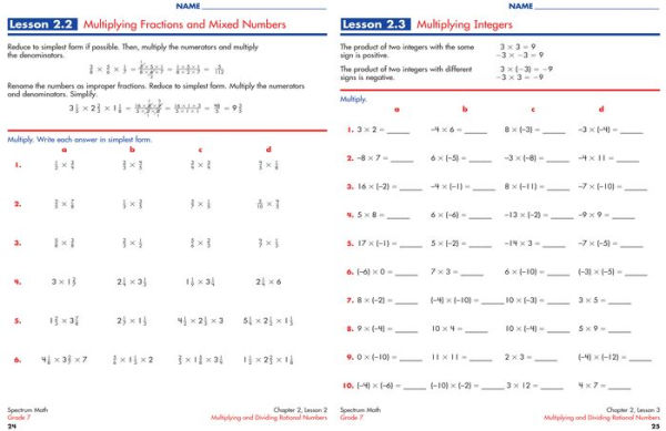 Spectrum Math Workbook, Grade 7