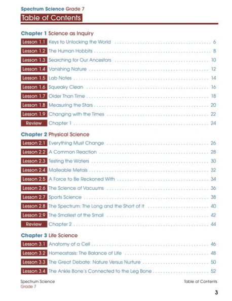 Spectrum Science, Grade 7