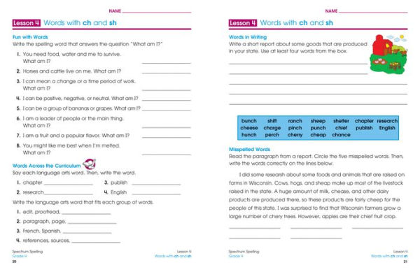 Spectrum Spelling, Grade 4