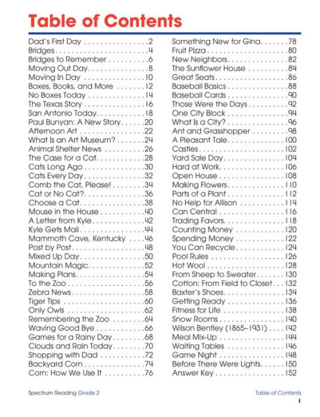 Spectrum Reading Workbook, Grade 2