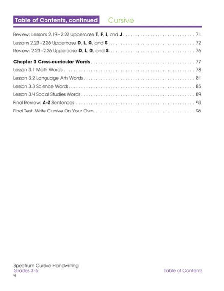 Spectrum Cursive Handwriting, Grades 3 - 5