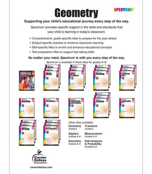 Spectrum Geometry, Grades 6-8