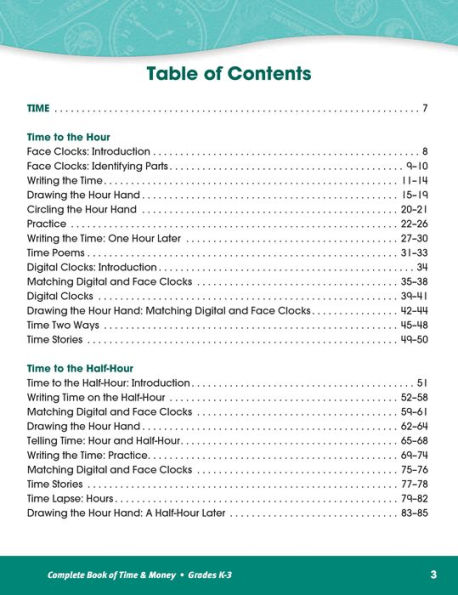 The Complete Book of Time & Money, Grades K - 3