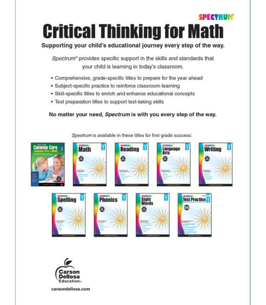 Spectrum Critical Thinking for Math, Grade 1