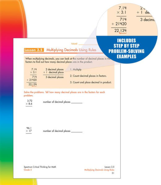 Spectrum Critical Thinking for Math, Grade 5