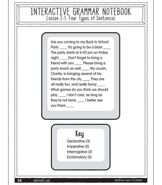 I'm Lovin' Lit Interactive Grammar Notebook, Grades 4 - 8