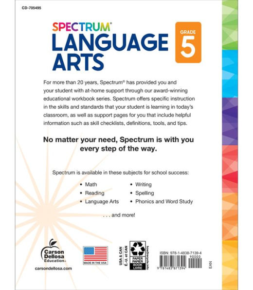 Spectrum Language Arts Workbook, Grade 5