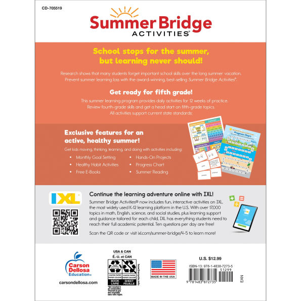 Summer Bridge Activities, Grades 4 - 5