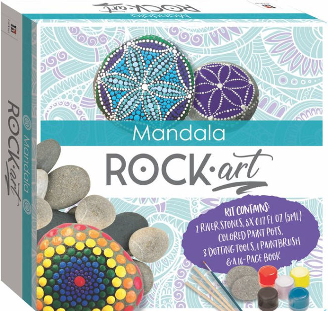 Mandala Rock Painting Kit With Instructions, 8 Paint Colors and Tools 