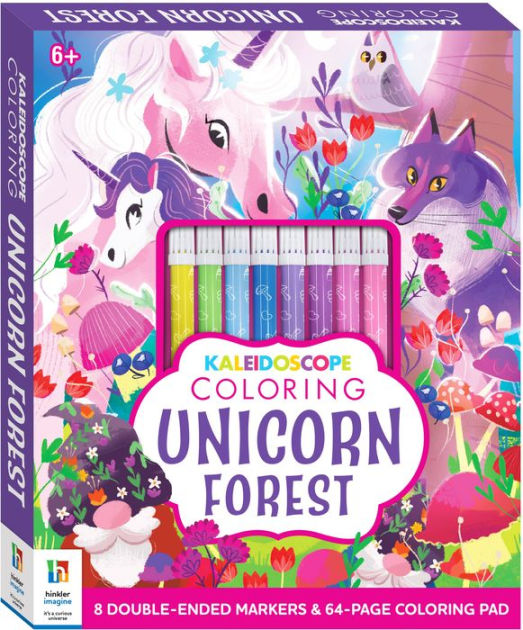 Kaleidoscope Coloring Kit Unicorn Forest by Hinkler, Hardcover | Barnes ...