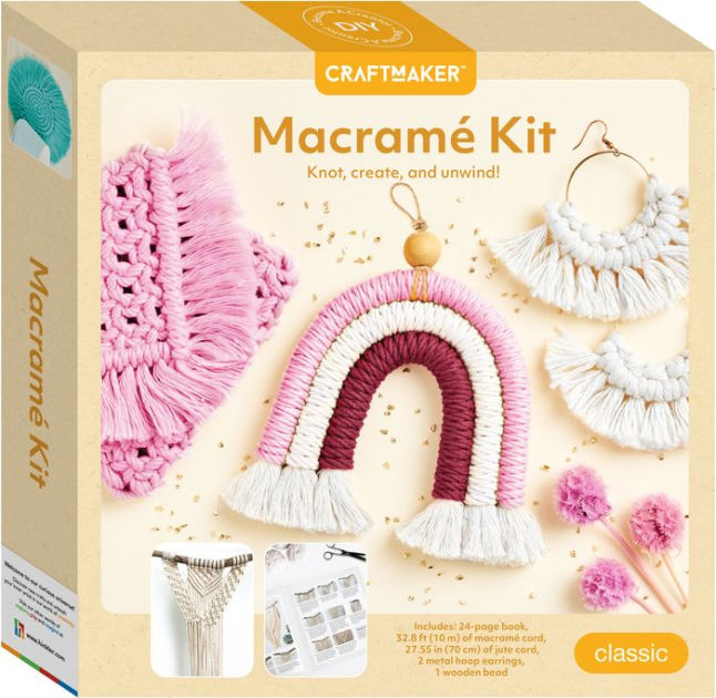 Macrame Kit for Adults Beginners: 126pcs Macrame Supplies 165 Yard Cord +  Ebook