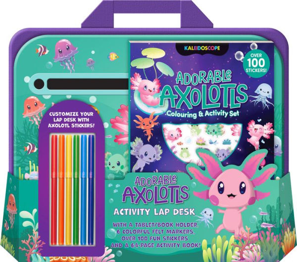 Axolotls and Friends Coloring Set with Lap Desk