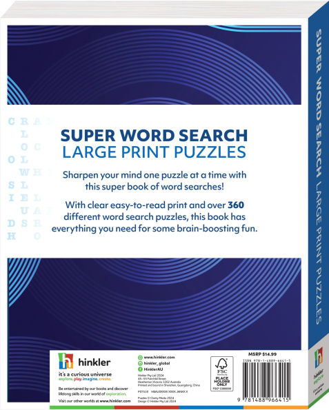 Super Large Print Puzzles - Wordsearch