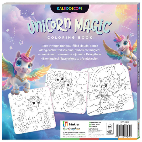 Kaleidoscope Coloring Book Unicorn Magic