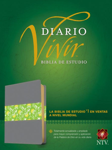 Biblia de estudio del diario vivir NTV (SentiPiel, Gris/Verde, Índice, Letra Roja)