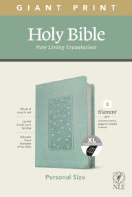 Title: NLT Personal Size Giant Print Bible, Filament-Enabled Edition (LeatherLike, Floral Frame Teal, Indexed, Red Letter), Author: Tyndale