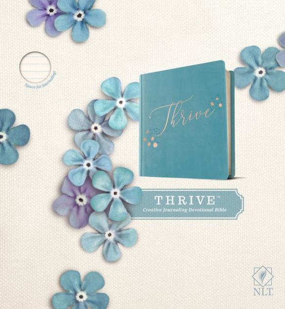 NLT THRIVE Creative Journaling Devotional Bible (Hardcover LeatherLike,  Teal Blue with Rose Gold)|Hardcover