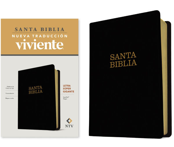 Santa Biblia NTV, letra súper gigante (SentiPiel, Negro, Letra Roja)