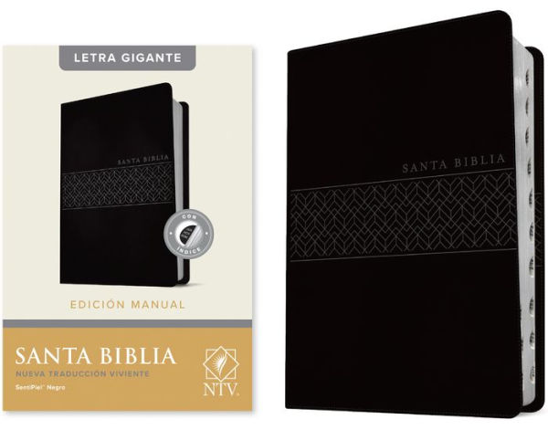 Santa Biblia NTV, Edición manual, letra gigante (SentiPiel, Negro, Índice, Letra Roja)