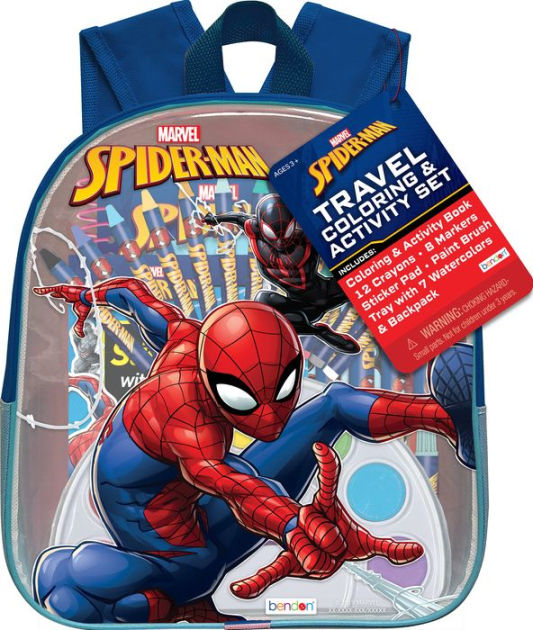  Marvel Spiderman Backpack With Lunch Box ~ 5 Pc Bundle