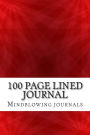 100 Page Lined Journal: Red Pattern Journal