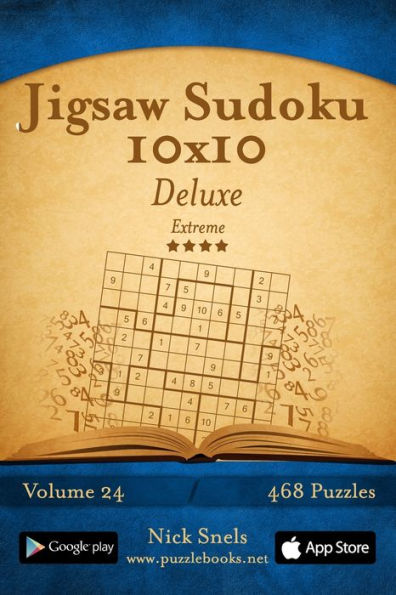Jigsaw Sudoku 10x10 Deluxe - Extreme - Volume 24 - 468 Logic Puzzles