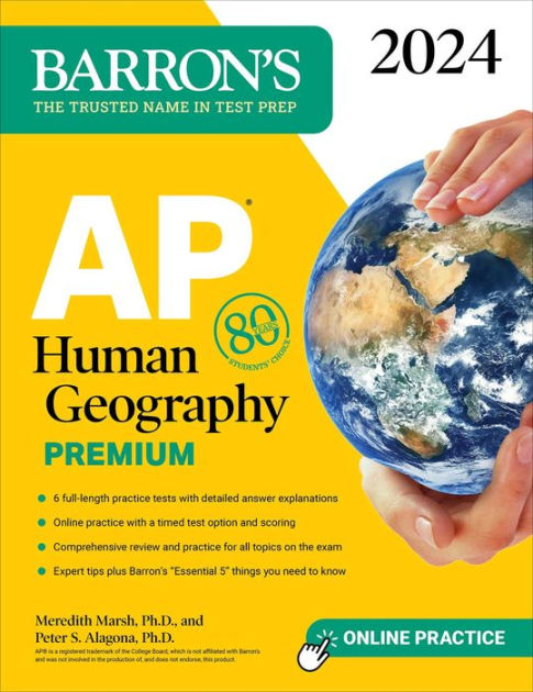 AP Human Geography Premium, 2024: 6 Practice Tests + Comprehensive Review +  Online Practice|Paperback