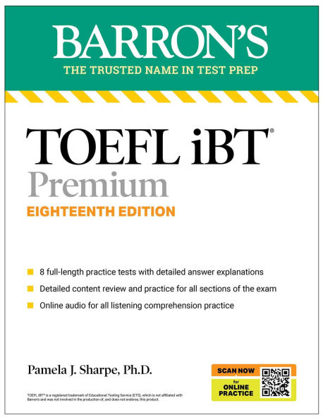 TOEFL iBT Premium with 8 Online Practice Tests + Online Audio, Eighteenth Edition