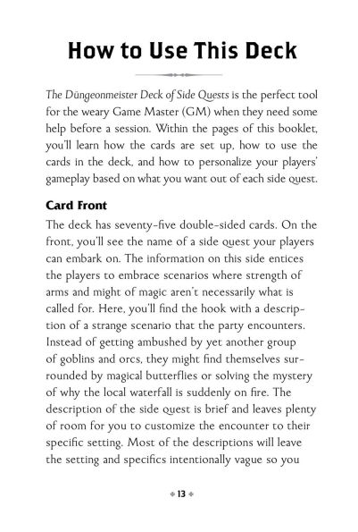 The Düngeonmeister Deck of Side Quests: 75 Mini Adventures to Empower Your Fantasy Campaign