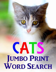Title: Cats Jumbo Print Word Search, Author: Puzzlefast