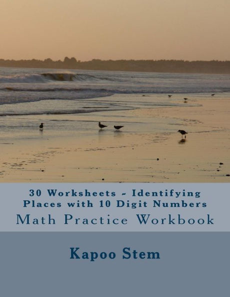 30 Worksheets - Identifying Places with 10 Digit Numbers: Math Practice Workbook