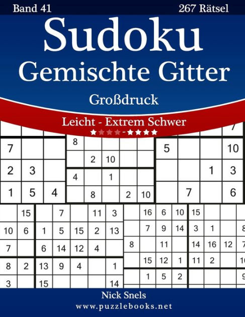 Sudoku Gemischte Gitter Grossdruck Leicht Bis Extrem Schwer