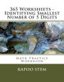 365 Worksheets - Identifying Smallest Number of 5 Digits: Math Practice Workbook