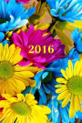 2016: Kalender/Terminplaner: 1 Woche auf 2 Seiten, Format ca. A5, Cover Blumen