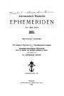 Astronomisch-nautische Ephemeriden (1891)