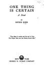 One thing is certain, a novel